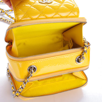 Chanel Patent Quilted Mini Pocket Box Yellow 5 of 7