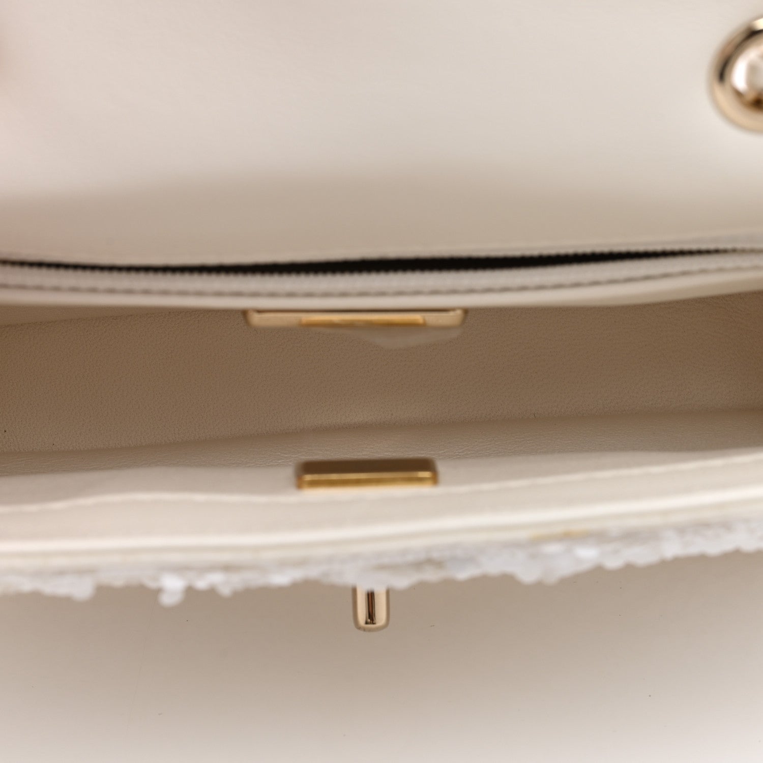 Chanel Sequin Small Single Flap White 5 of 10