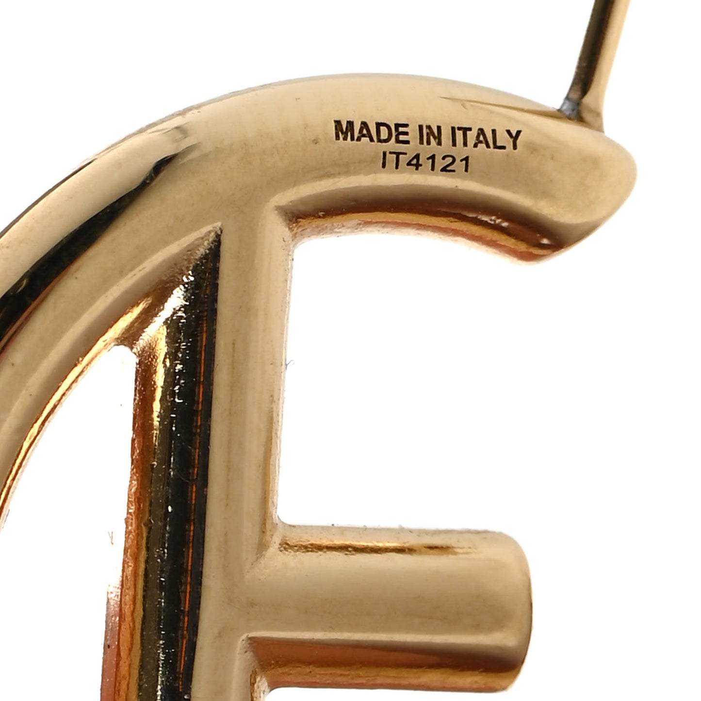 Metal FF Hoop Earrings Gold