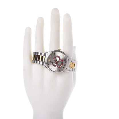 Gucci Stainless Steel 38mm G-Timeless Two Tone Snake Quartz Watch 2 of 6