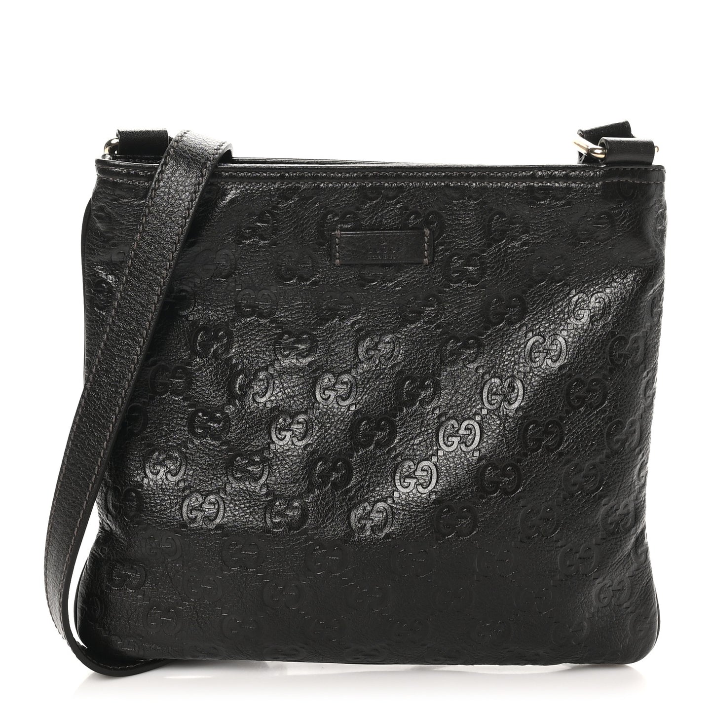 Guccissima Small Flat Messenger Bag Dark Brown