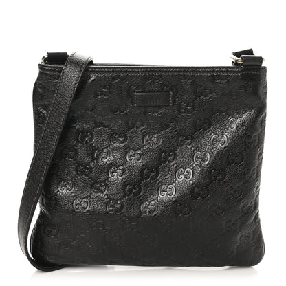 Gucci Guccissima Small Flat Messenger Bag Dark Brown 1 of 10