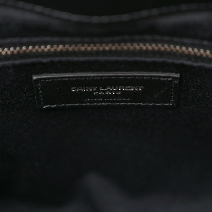 Saint Laurent Calfskin Y Quilted Monogram Small Loulou Shopper Black 7 of 11