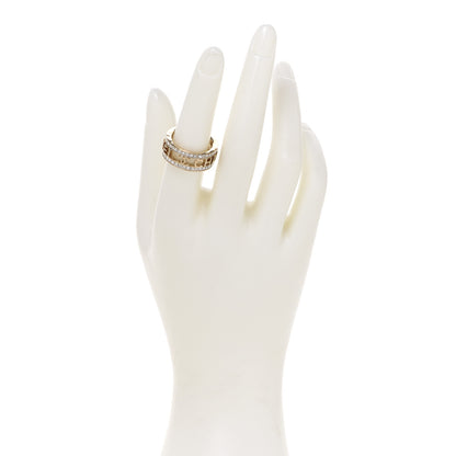 Chanel Metal Crystal Bow-tiful CC Logo Ring 7.25 55 Gold 2 of 5