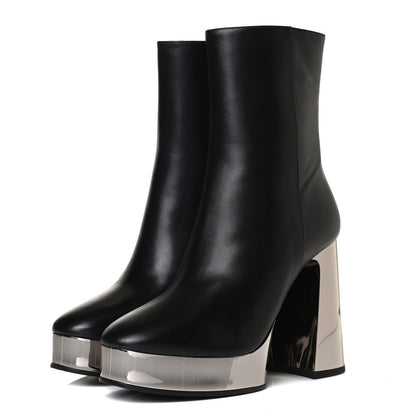 Gucci Malaga Kid Chrome Ankle Boots 36.5 Black 3 of 13
