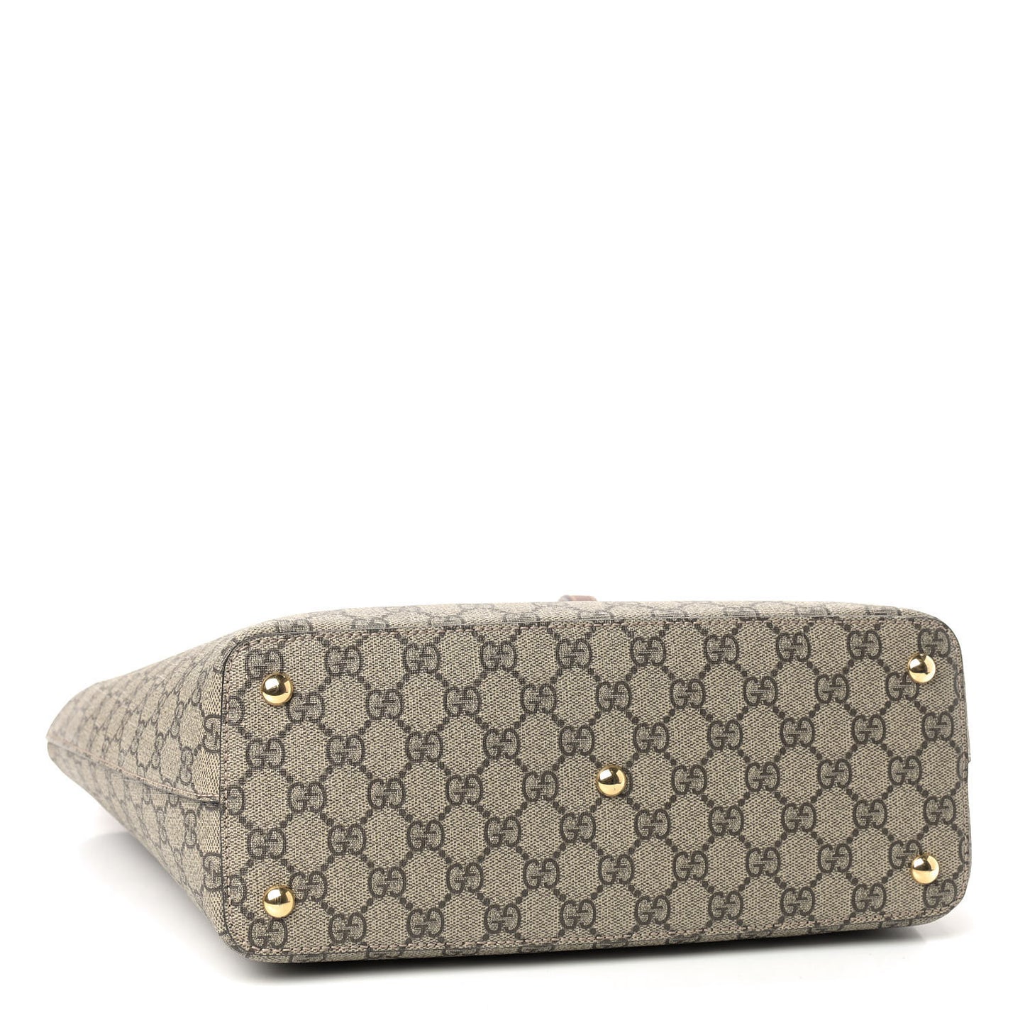 GG Supreme Monogram Medium Zippered Bucket Tote Beige Tuscany