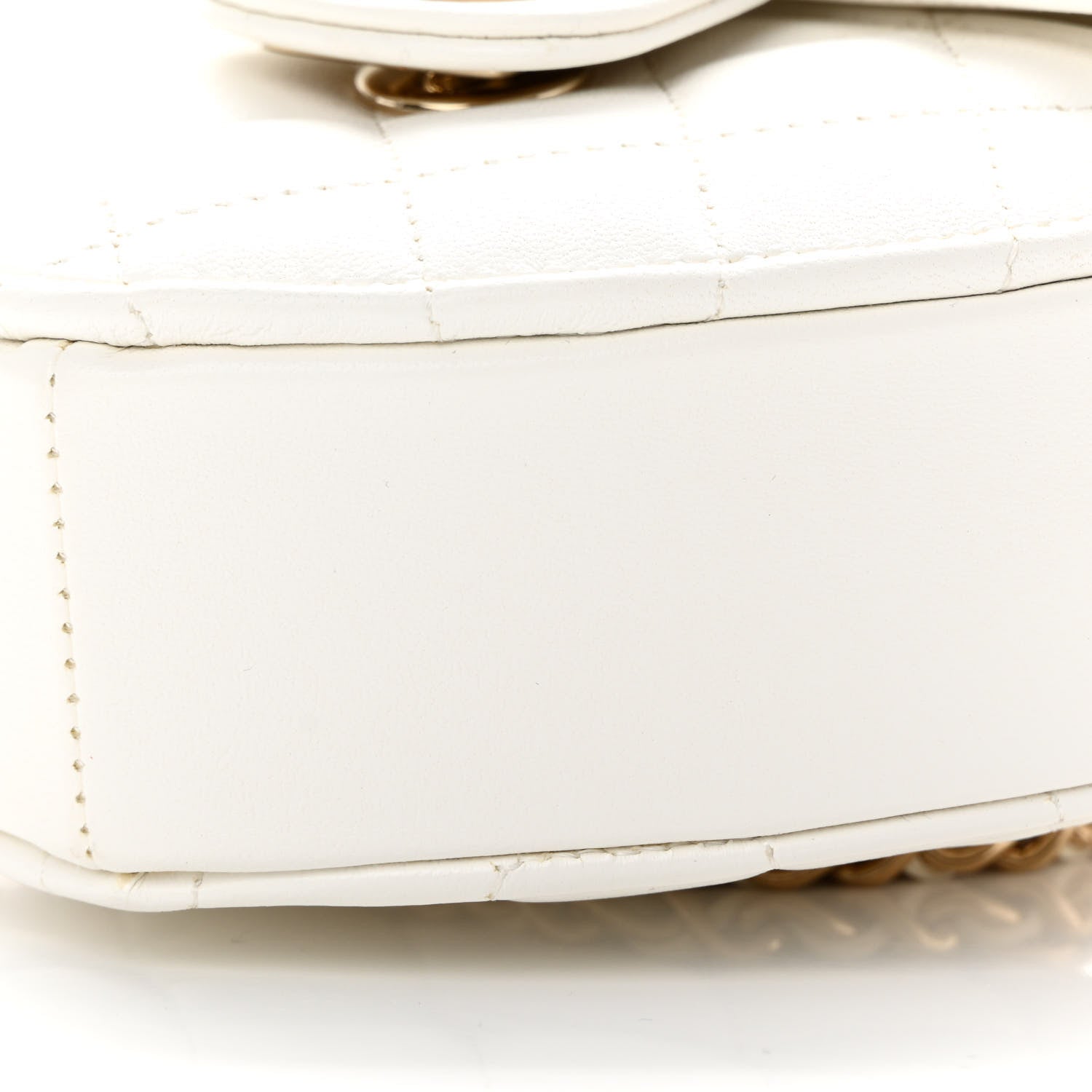 Chanel Lambskin Quilted CC In Love Heart Clutch With Chain White 10 of 11