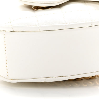 Chanel Lambskin Quilted CC In Love Heart Clutch With Chain White 10 of 11
