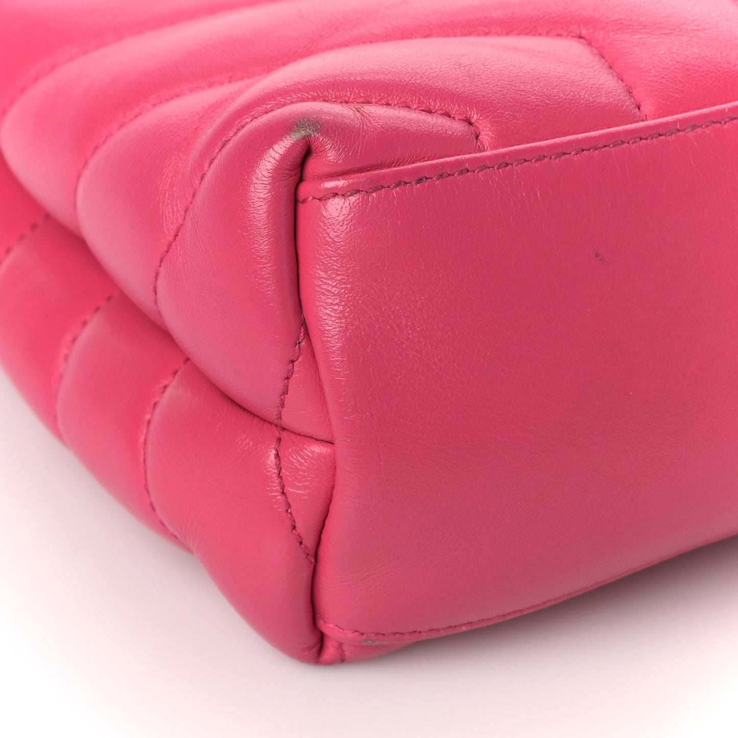 Calfskin Y Quilted Monogram Small Loulou Chain Satchel Fresh Fuchsia