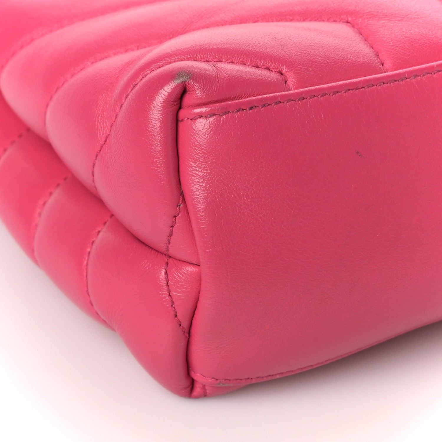Saint Laurent Calfskin Y Quilted Monogram Small Loulou Chain Satchel Fresh Fuchsia 8 of 15