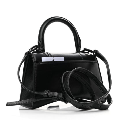 Balenciaga Shiny Box Calfskin Strass Hourglass Top Handle Bag XS Black 3 of 11