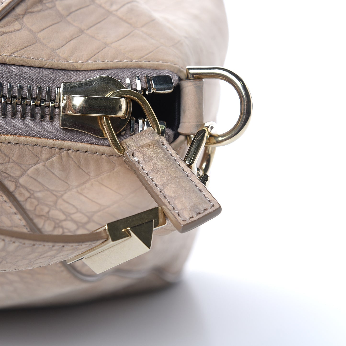 Nubuck Crocodile Embossed Medium Antigona Beige