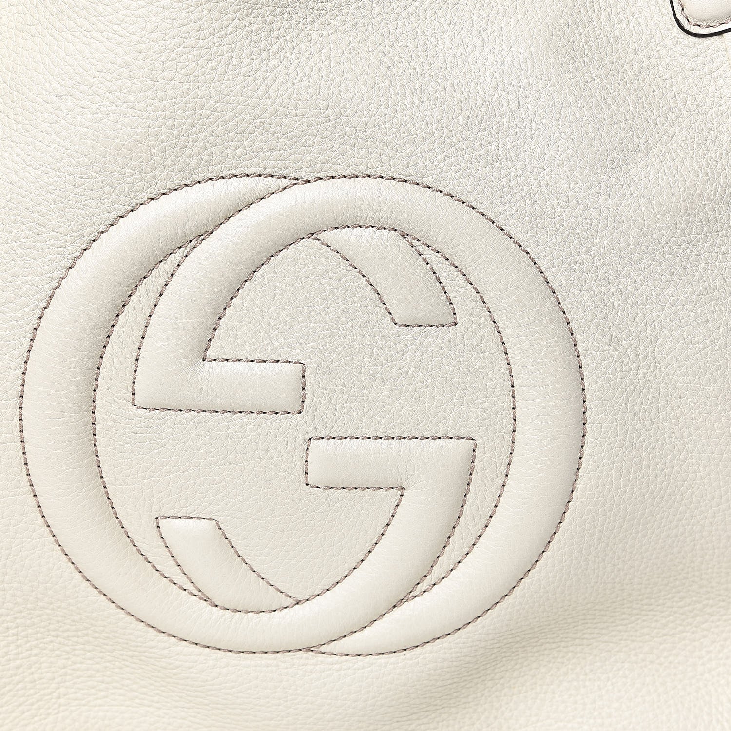 Gucci Pebbled Calfskin Medium Soho Shoulder Bag Off White 11 of 11