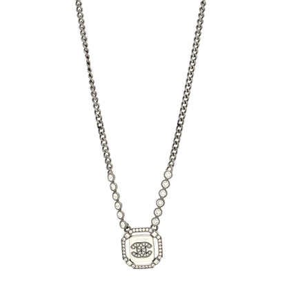 Chanel Ruthenium Crystal Pearl CC Necklace 1 of 5