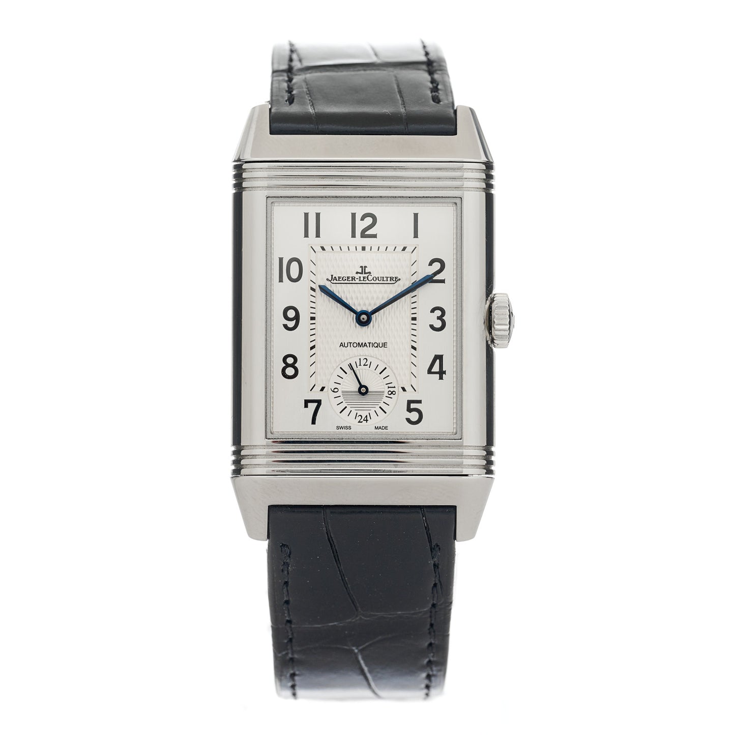 Stainless Steel Alligator 28.3mm Reverso Duoface Automatic Watch Q38384AB