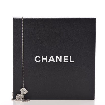 Chanel Crystal CC Bow Necklace Silver 5 of 5