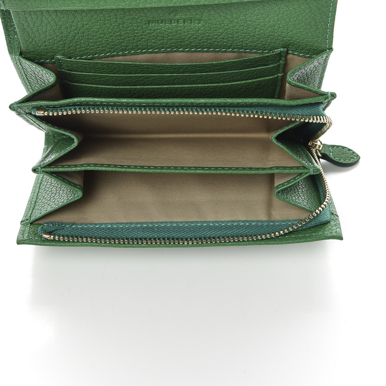 Mulberry Small Classic Grain Tree French Purse Wallet Green 7 of 9