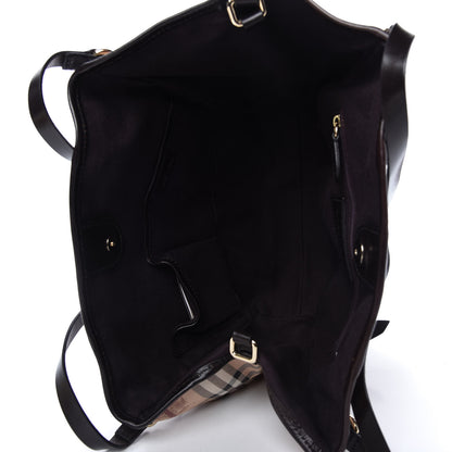 Burberry Suede Haymarket Check Colorblock Small Canterbury Tote Plum 5 of 12