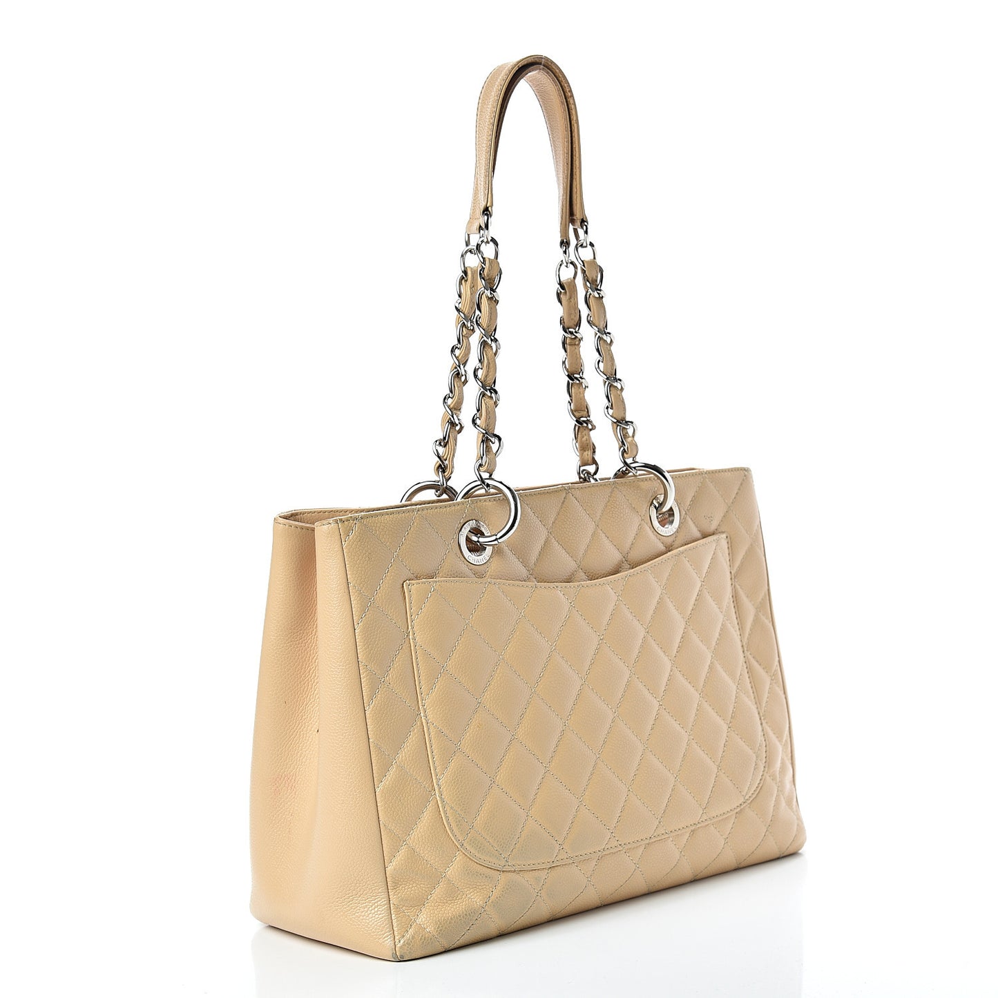 Caviar Quilted Grand Shopping Tote GST Beige