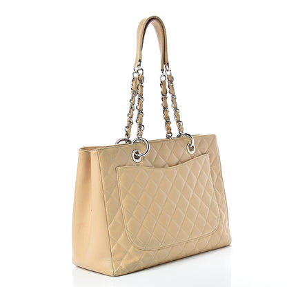 Chanel Caviar Quilted Grand Shopping Tote GST Beige 3 of 27
