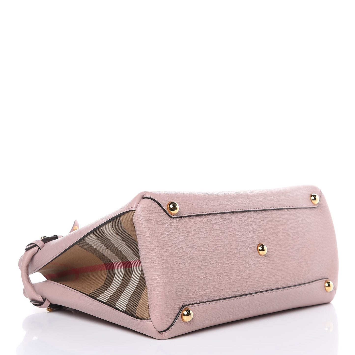 Derby Calfskin House Check Medium Banner Tote Pale Orchid