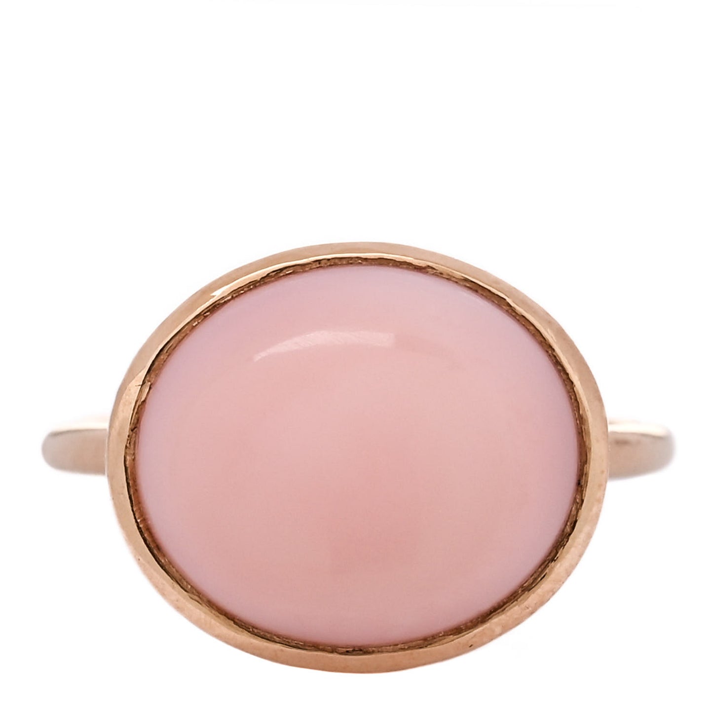 18K Pink Gold Pink Opal Oval Cocktail Ring 52 6