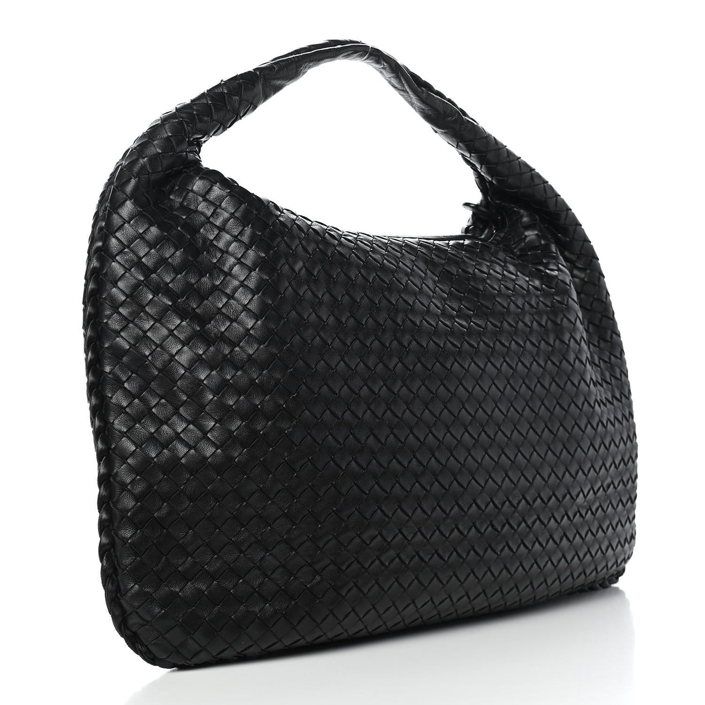 Nappa Intrecciato Large Veneta Hobo Black
