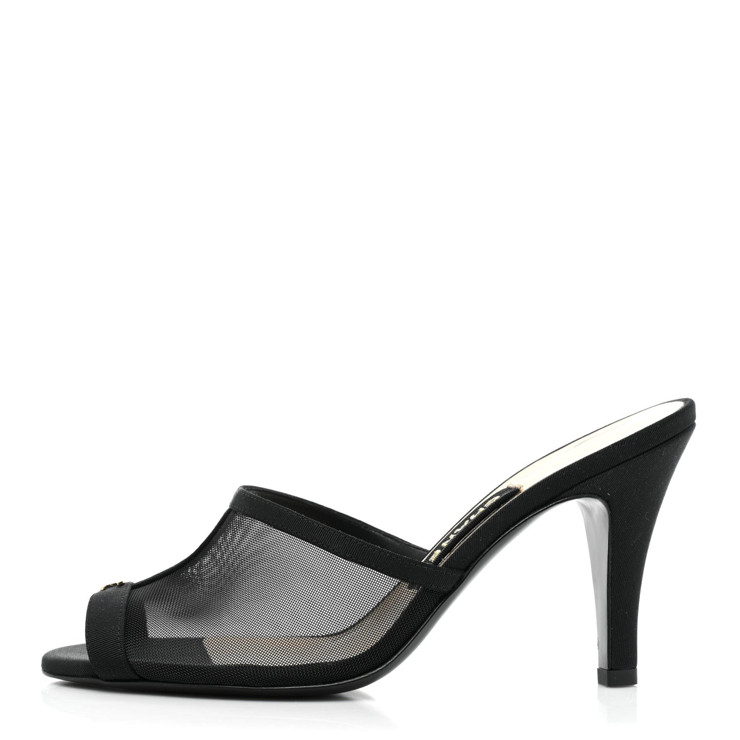 Mesh Grosgrain Cap Toe CC Mules 39 Black 36 Black