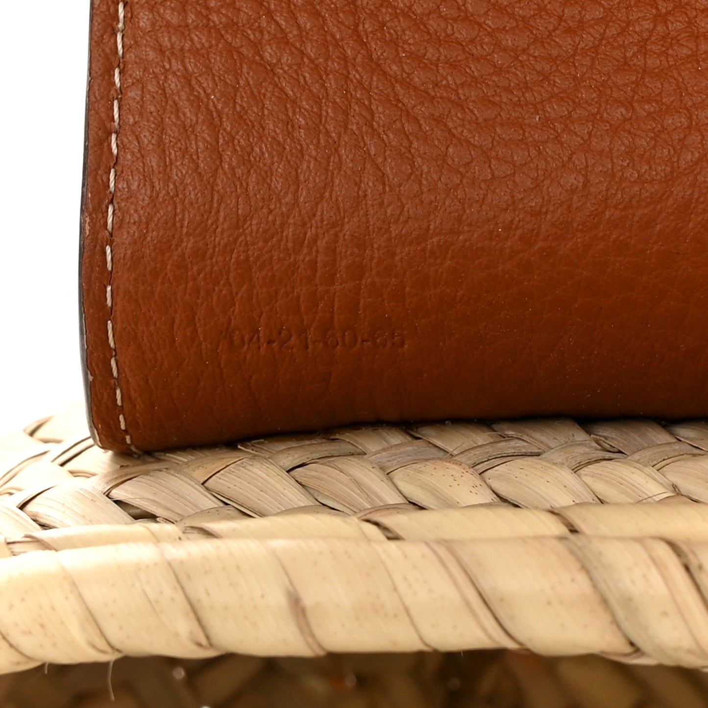 Raffia Small Grain Calfskin Medium Marcie Basket Tan