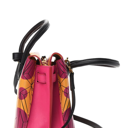 MCM Calfskin Cosmo Mini Milla Tote Yellow Pink 10 of 10