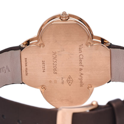 Van Cleef & Arpels 18K Rose Gold Satin Diamond Bezel Mother of Pearl 40mm Alhambra Talisman Quartz Watch 5 of 7