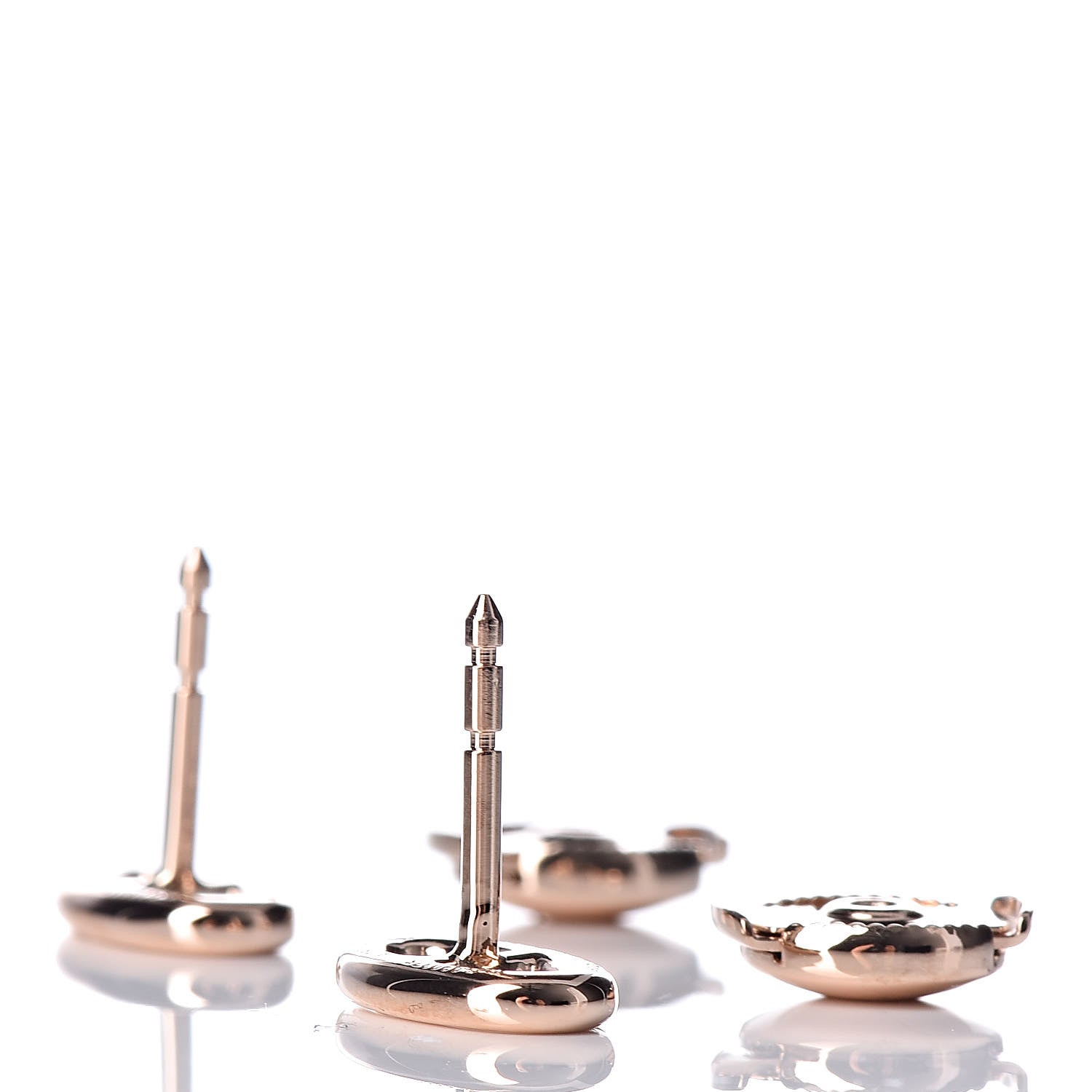Hermes 18K Rose Gold TPM Farandole Stud Earrings 3 of 5