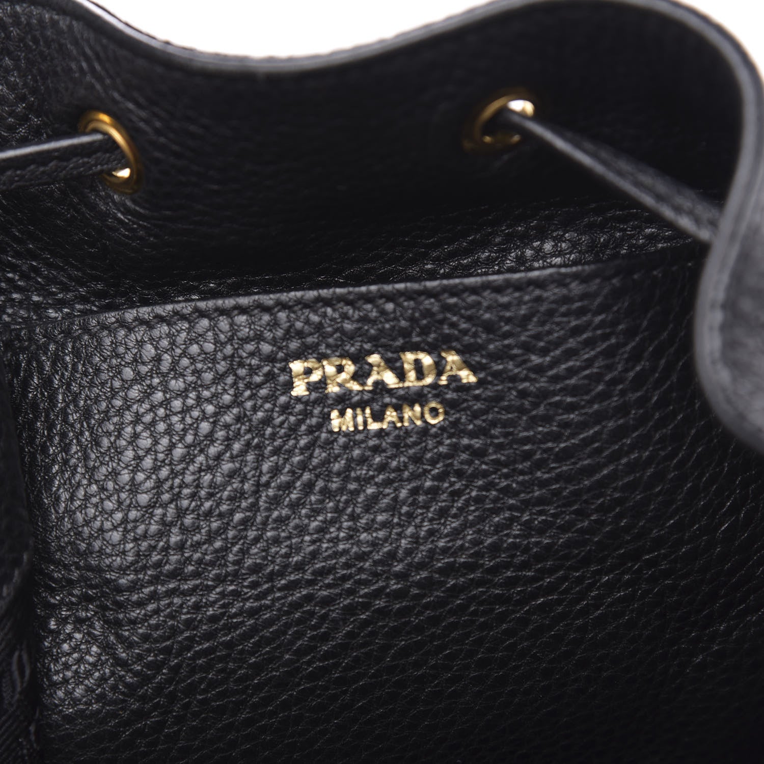 Prada Vitello Daino Drawstring Bucket Black 7 of 10