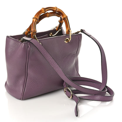 Gucci Calfskin Mini Bamboo Shopper Tote Purple 3 of 10