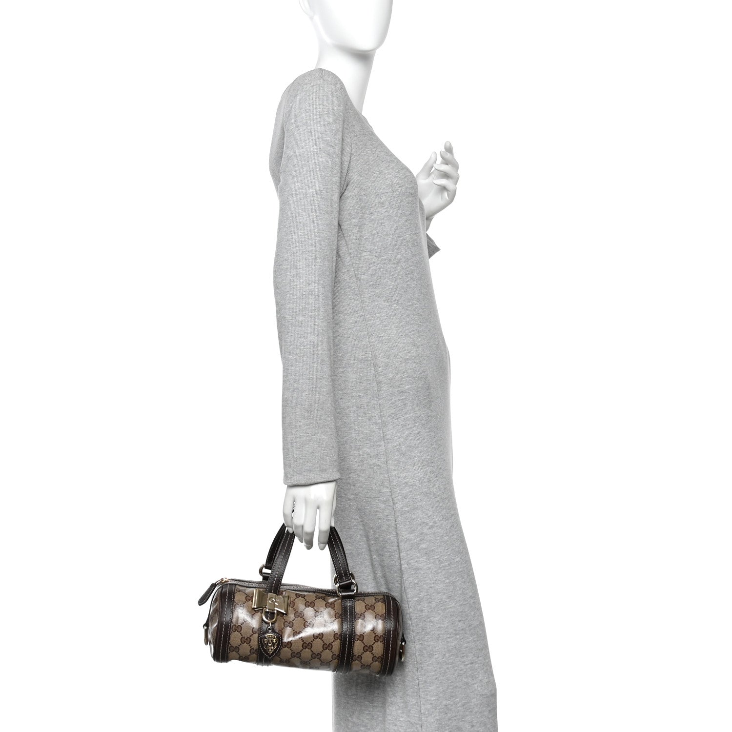 Gucci Crystal Monogram Duchessa Small Boston Bag Brown 2 of 10