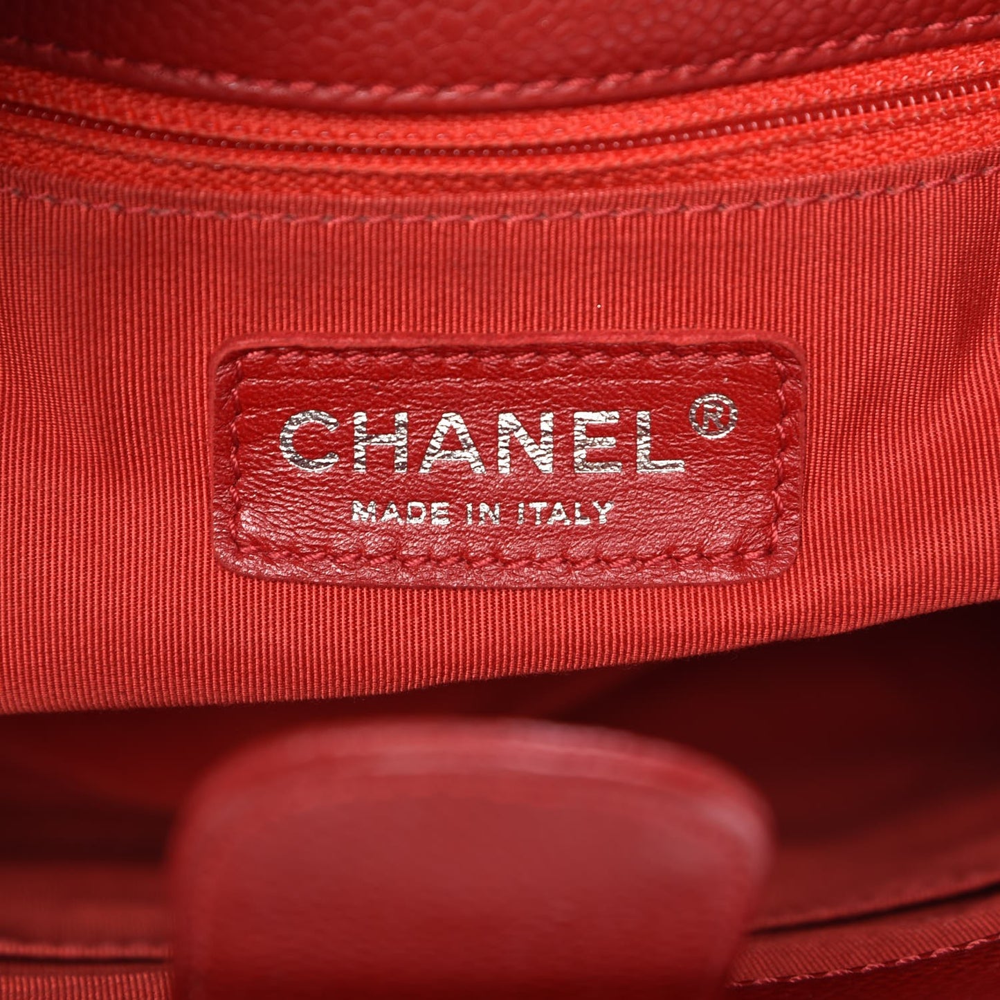 Caviar Quilted Petit Shopping Tote PST Red
