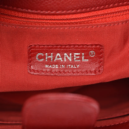 Chanel Caviar Quilted Petit Shopping Tote PST Red 6 of 11