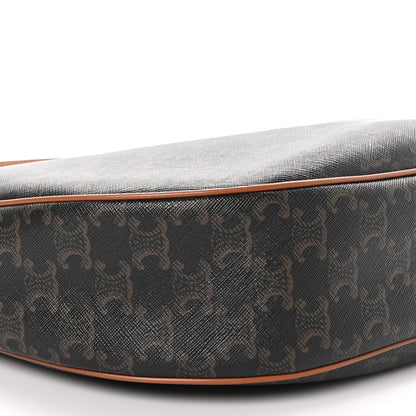 Celine Calfskin Triomphe Canvas Heloise Shoulder Bag Tan 9 of 10