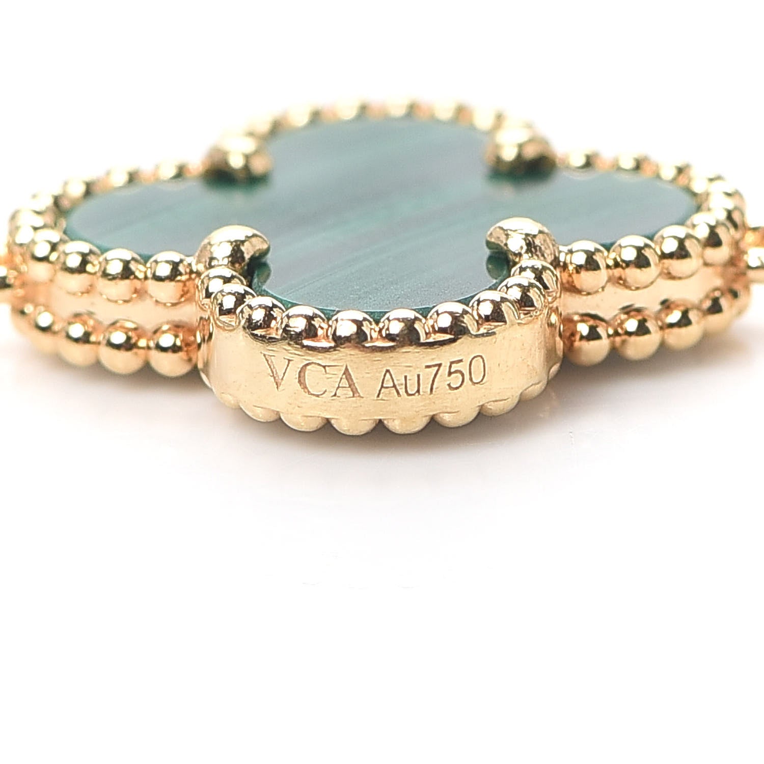 Van Cleef & Arpels 18K Yellow Gold Malachite 5 Motifs Vintage Alhambra Bracelet 6 of 7