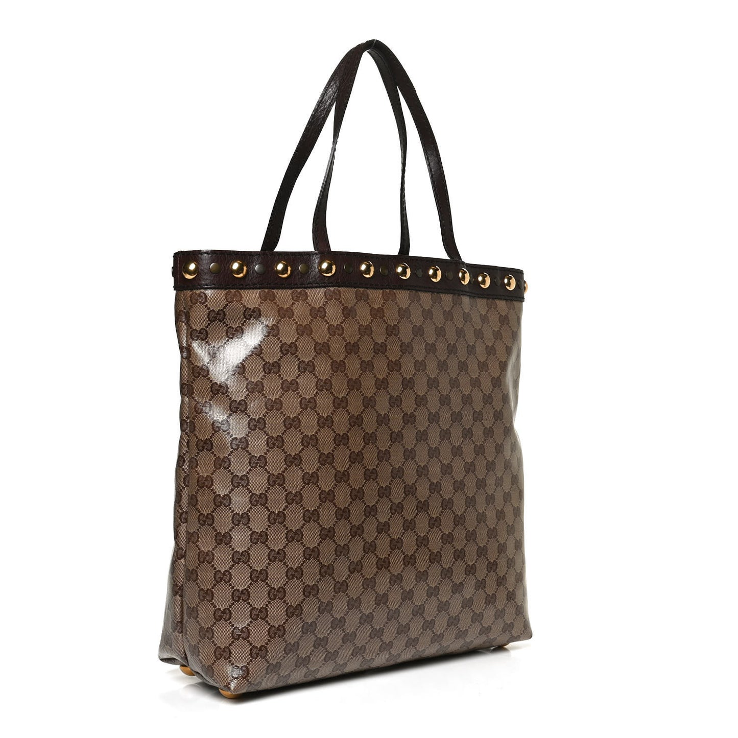 Crystal Monogram Large Babouska Vertical Shopping Tote Brown
