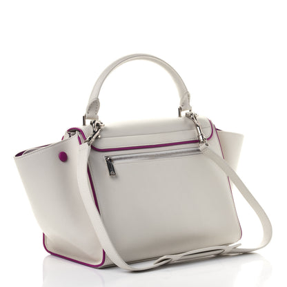 Celine Smooth Calfskin Small Trapeze White Magenta 2 of 5