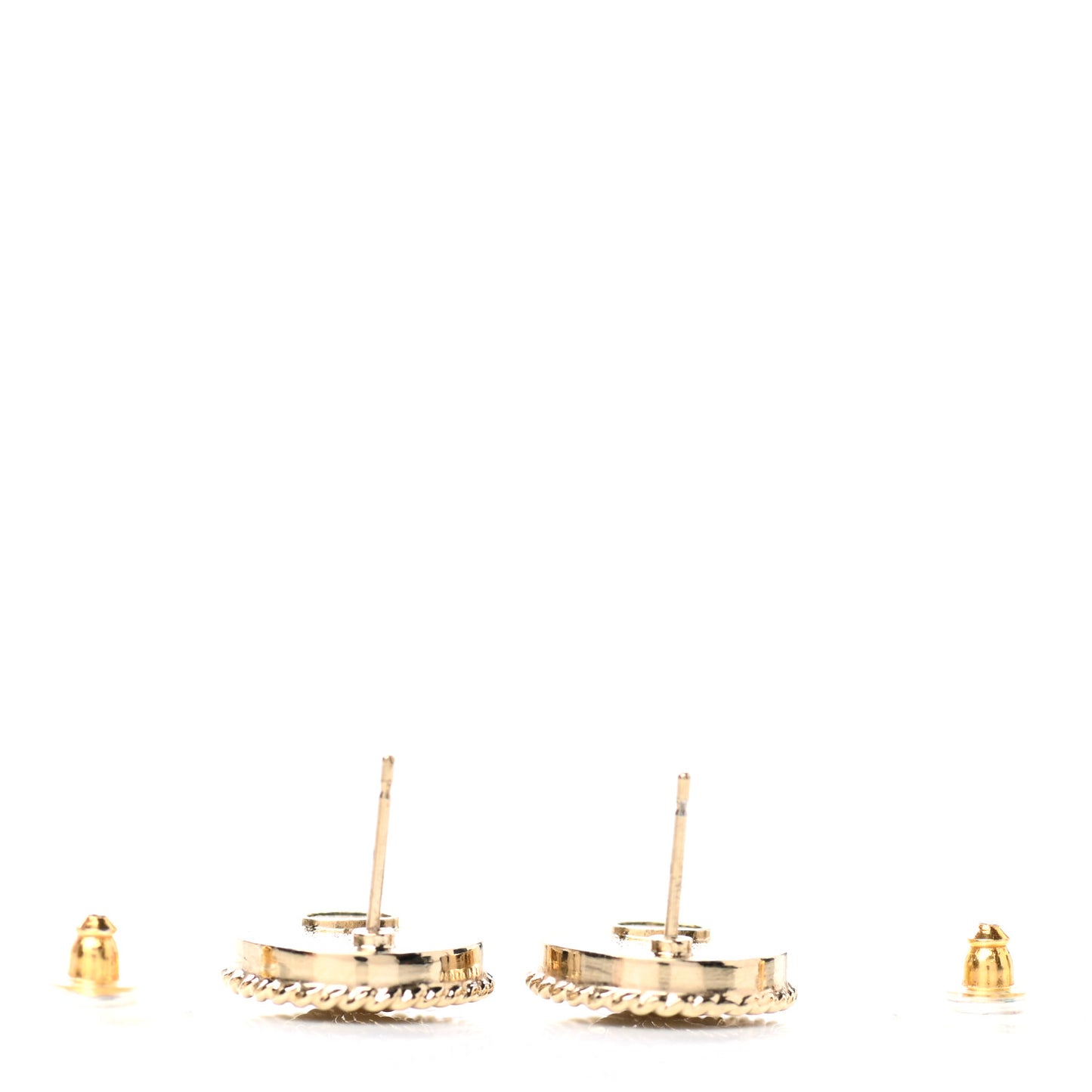 Twisted CC Round Earrings Gold Silver