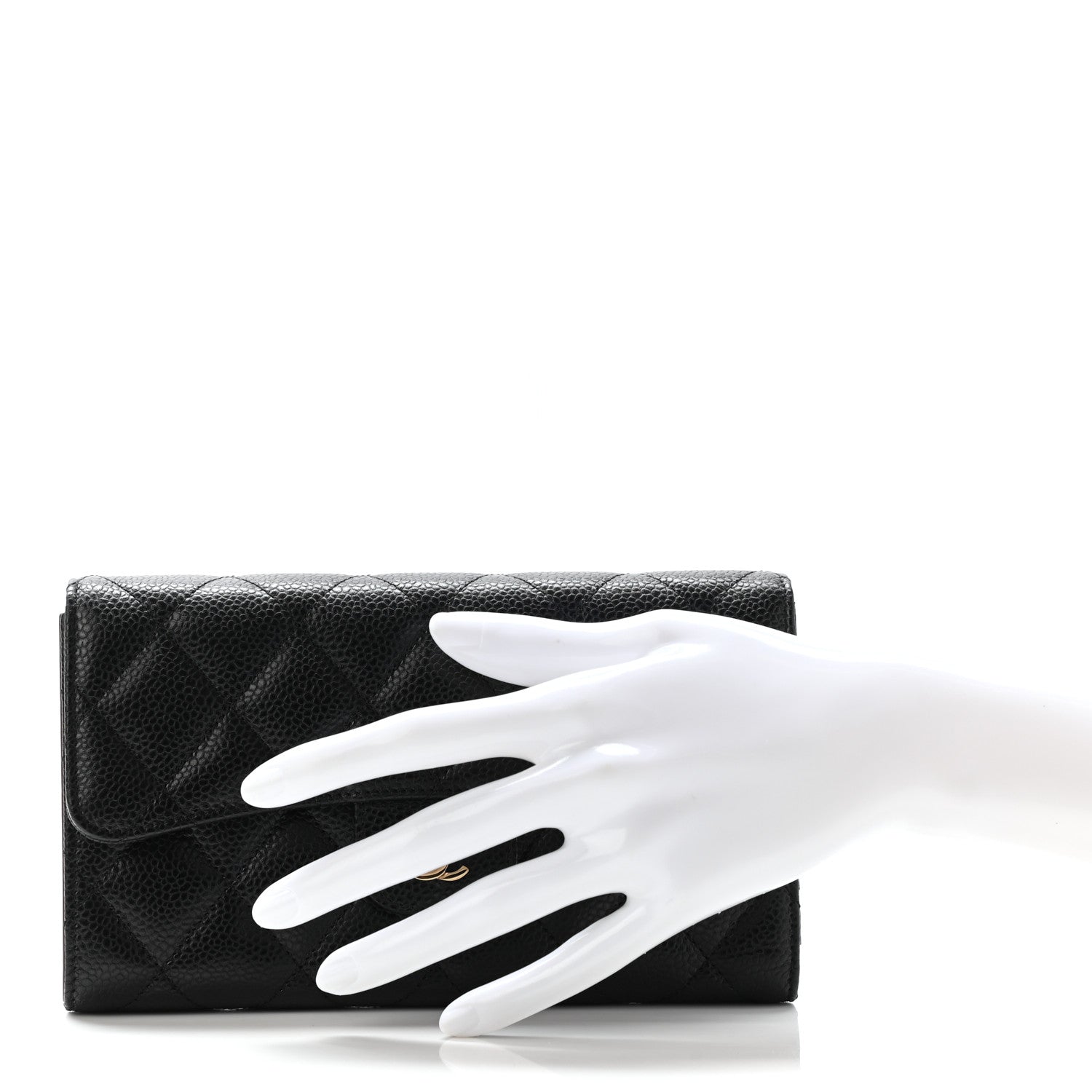 Chanel Caviar Quilted Large Flap Wallet Black 2 of 7