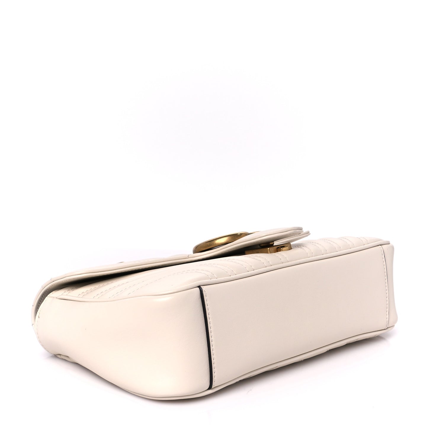 Calfskin Matelasse Medium GG Marmont Shoulder Bag White