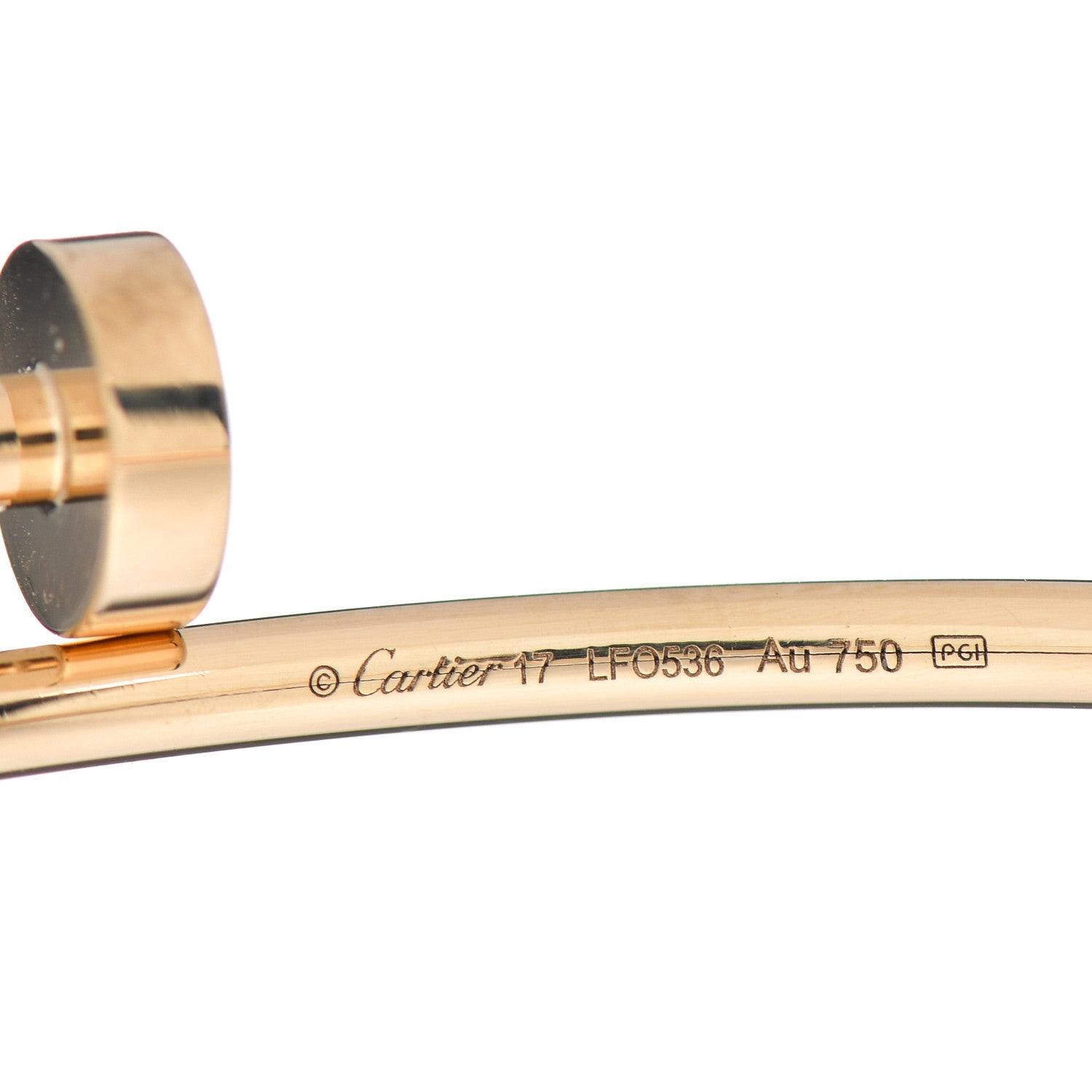 Cartier 18K Yellow Gold Small Juste Un Clou Bracelet 17 4 of 4