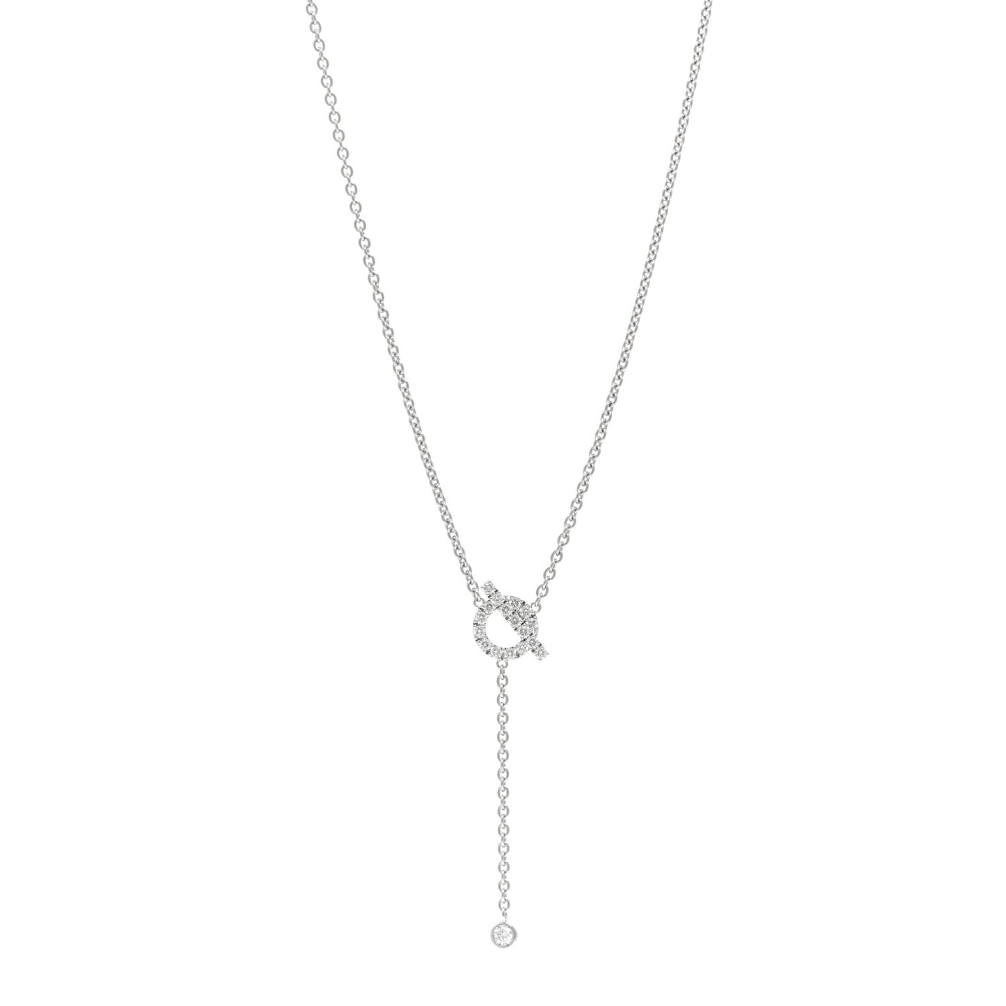 18K White Gold Diamond Finesse Lariat Necklace