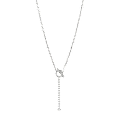 Hermes 18K White Gold Diamond Finesse Lariat Necklace 1 of 5