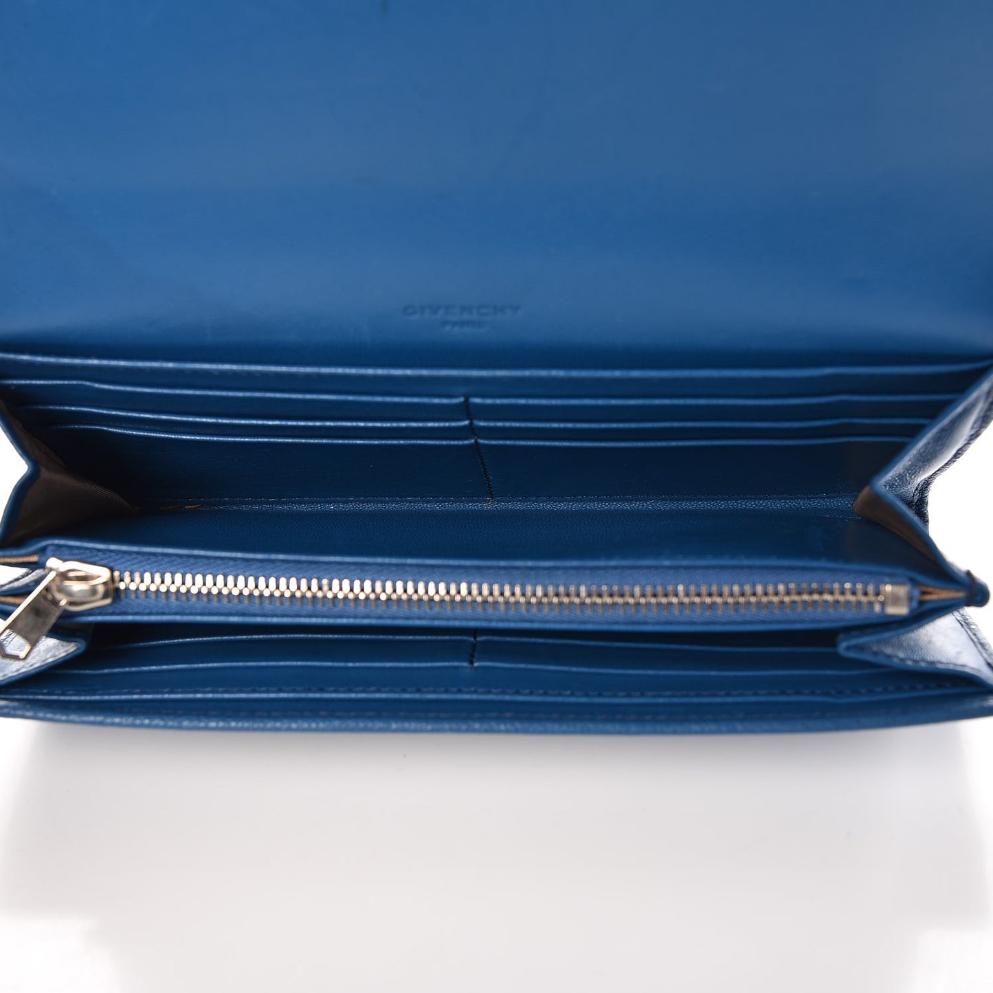 Goatskin Pandora Flap Continental Wallet Medium Blue