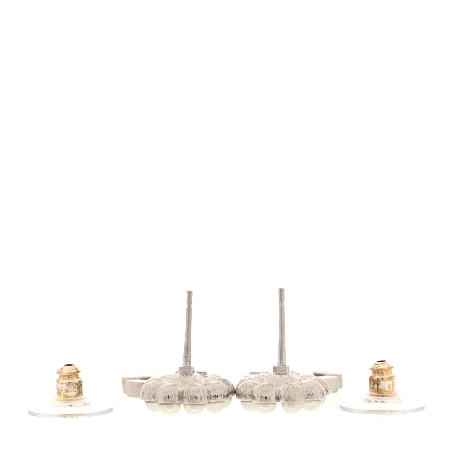 Chanel Crystal Pearl Coco Mark CC Drop Earrings Silver 3 of 6