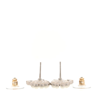Chanel Crystal Pearl Coco Mark CC Drop Earrings Silver 3 of 6